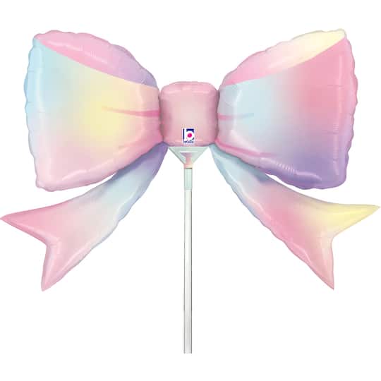 12.5" Multicolor Bow Stick Balloon